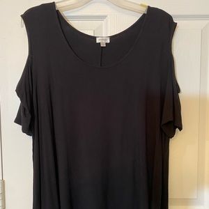 Cold shoulder black blouse